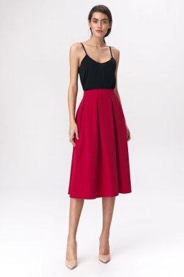 Spódnica Rozkloszowana czerwona spódnica midi SP74 Red - Nife