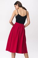 Spódnica Rozkloszowana czerwona spódnica midi SP74 Red - Nife Spódnica Rozkloszowana czerwona spódnica midi SP74 Red - Nife