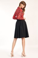 Spódnica midi z paskiem w kolorze czarnym SP75 Black - Nife Spódnica midi z paskiem w kolorze czarnym SP75 Black - Nife