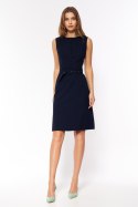Sukienka Granatowa elegancka sukienka bez rękawów S263 Navy - Nife Sukienka Granatowa elegancka sukienka bez rękawów S263 Navy - Nife