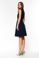 Sukienka Granatowa elegancka sukienka bez rękawów S263 Navy - Nife Sukienka Granatowa elegancka sukienka bez rękawów S263 Navy - Nife