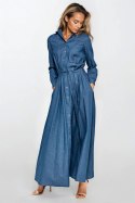 Sukienka Jeansowa sukienka maxi z długim rękawem S249 Jeans - Nife Sukienka Jeansowa sukienka maxi z długim rękawem S249 Jeans - Nife