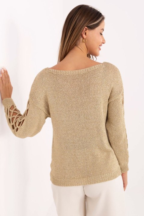 Sweter Damski Model MI-SW-1606.96 Gold - Italy Moda Sweter Damski Model MI-SW-1606.96 Gold - Italy Moda