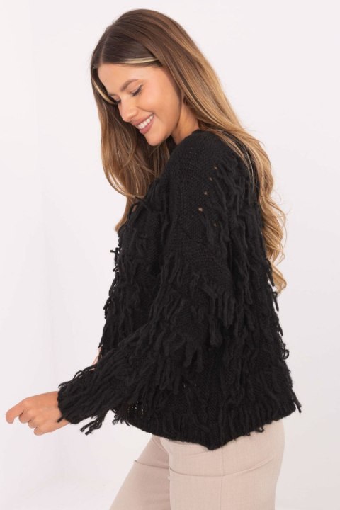 Sweter Damski Model MI-SW-2008.86 Black - Rue Paris Sweter Damski Model MI-SW-2008.86 Black - Rue Paris