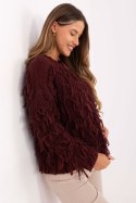 Sweter Damski Model MI-SW-2008.86 Bordo - Rue Paris Sweter Damski Model MI-SW-2008.86 Bordo - Rue Paris