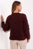 Sweter Damski Model MI-SW-2008.86 Bordo - Rue Paris Sweter Damski Model MI-SW-2008.86 Bordo - Rue Paris
