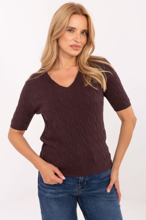 Sweter Damski Model PM-SW-B-615.18 Dark Brown - Factory Price Sweter Damski Model PM-SW-B-615.18 Dark Brown - Factory Price