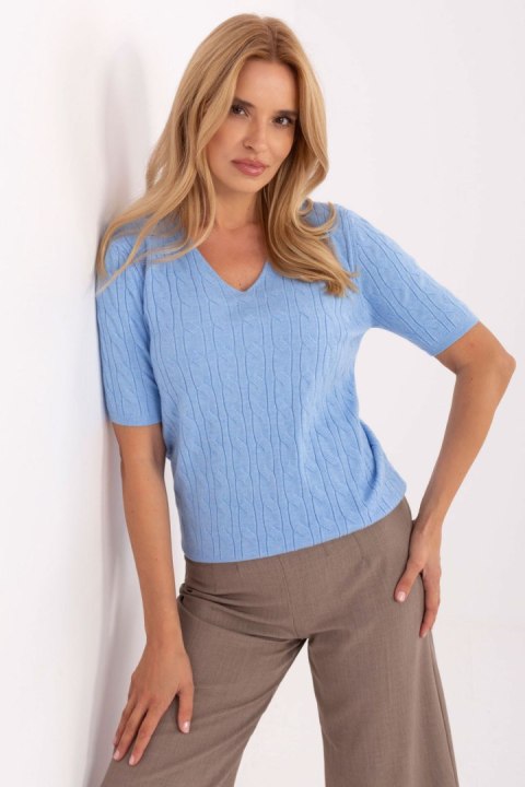 Sweter Damski Model PM-SW-B-615.18 Light Blue - Factory Price Sweter Damski Model PM-SW-B-615.18 Light Blue - Factory Price
