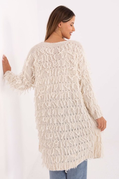 Sweter Kardigan Model MI-SW-0820.85 Light Beige - Rue Paris Sweter Kardigan Model MI-SW-0820.85 Light Beige - Rue Paris