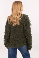 Sweter Kardigan Model MI-SW-1308.21 Khaki - Rue Paris Sweter Kardigan Model MI-SW-1308.21 Khaki - Rue Paris
