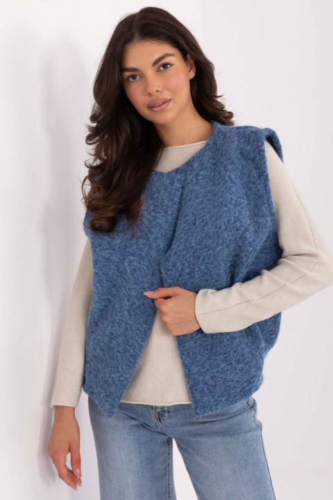 Kamizelka Model IT-KZ-FL9622.29P Blue - Rue Paris Kamizelka Model IT-KZ-FL9622.29P Blue - Rue Paris