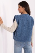 Kamizelka Model IT-KZ-FL9622.29P Blue - Rue Paris Kamizelka Model IT-KZ-FL9622.29P Blue - Rue Paris