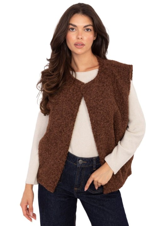 Kamizelka Model IT-KZ-FL9622.29P Brown - Rue Paris Kamizelka Model IT-KZ-FL9622.29P Brown - Rue Paris