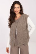 Kamizelka Model IT-KZ-FL9622.29P Dark Beige - Rue Paris Kamizelka Model IT-KZ-FL9622.29P Dark Beige - Rue Paris
