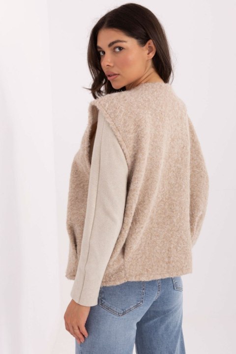 Kamizelka Model IT-KZ-FL9622.29P Light Beige - Rue Paris Kamizelka Model IT-KZ-FL9622.29P Light Beige - Rue Paris