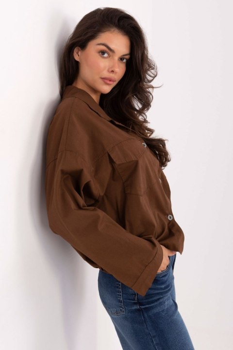Koszula Damska Model IT-KS-FL9273.86 Brown - Rue Paris Koszula Damska Model IT-KS-FL9273.86 Brown - Rue Paris