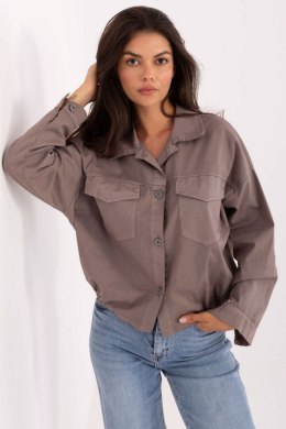 Koszula Damska Model IT-KS-FL9273.86 Dark Beige - Rue Paris