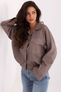 Koszula Damska Model IT-KS-FL9273.86 Dark Beige - Rue Paris