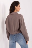 Koszula Damska Model IT-KS-FL9273.86 Dark Beige - Rue Paris