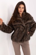 Kurtka Damska Model IT-KR-2501.43P Dark Beige - Rue Paris Kurtka Damska Model IT-KR-2501.43P Dark Beige - Rue Paris