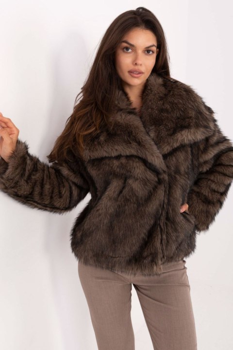 Kurtka Damska Model IT-KR-2501.43P Dark Beige - Rue Paris Kurtka Damska Model IT-KR-2501.43P Dark Beige - Rue Paris