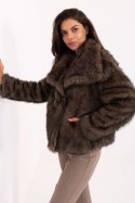 Kurtka Damska Model IT-KR-2501.43P Dark Beige - Rue Paris Kurtka Damska Model IT-KR-2501.43P Dark Beige - Rue Paris
