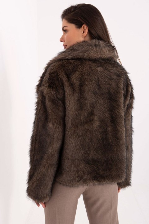 Kurtka Damska Model IT-KR-2501.43P Dark Beige - Rue Paris Kurtka Damska Model IT-KR-2501.43P Dark Beige - Rue Paris