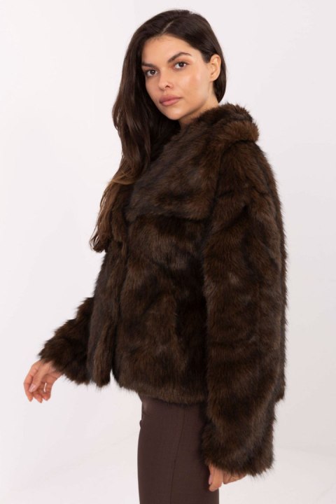 Kurtka Damska Model IT-KR-2501.43P Dark Brown - Rue Paris Kurtka Damska Model IT-KR-2501.43P Dark Brown - Rue Paris