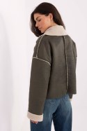 Kurtka Damska Model IT-KR-95701.96 Khaki - Factory Price Kurtka Damska Model IT-KR-95701.96 Khaki - Factory Price
