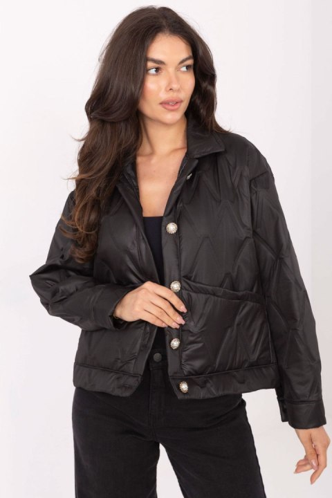 Kurtka Damska Model IT-KR-FL9626.77 Black - Rue Paris Kurtka Damska Model IT-KR-FL9626.77 Black - Rue Paris