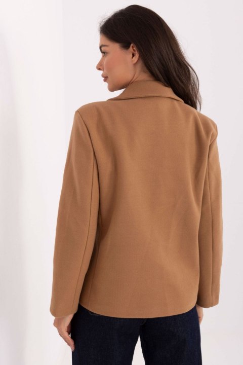Płaszcz Damski Model IT-KR-FL9559.02P Camel - Rue Paris Płaszcz Damski Model IT-KR-FL9559.02P Camel - Rue Paris