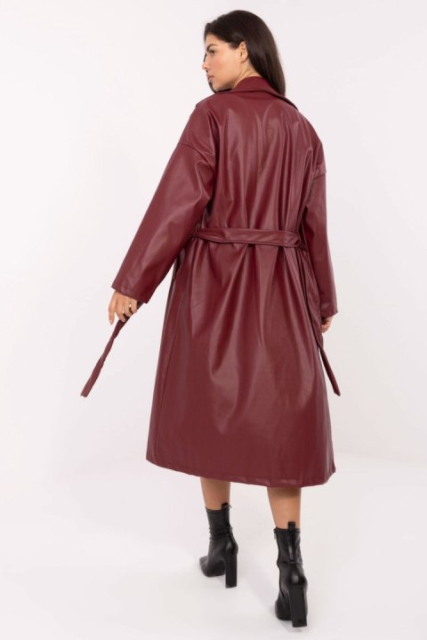 Płaszcz Damski Model IT-PL-A8393.81 Bordo - Rue Paris Płaszcz Damski Model IT-PL-A8393.81 Bordo - Rue Paris