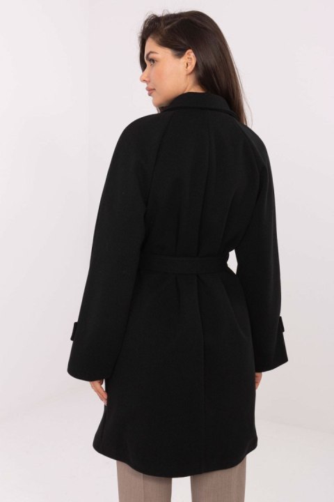 Płaszcz Damski Model IT-PL-A9589.58 Black - Rue Paris Płaszcz Damski Model IT-PL-A9589.58 Black - Rue Paris