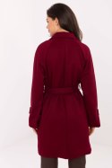 Płaszcz Damski Model IT-PL-A9589.58 Bordo - Rue Paris Płaszcz Damski Model IT-PL-A9589.58 Bordo - Rue Paris