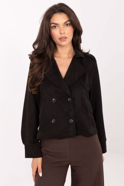 Płaszcz Damski Model MI-KR-A5157.83 Black - Rue Paris Płaszcz Damski Model MI-KR-A5157.83 Black - Rue Paris