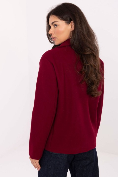Płaszcz Damski Model IT-KR-FL9559.02P Bordo - Rue Paris Płaszcz Damski Model IT-KR-FL9559.02P Bordo - Rue Paris