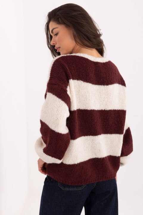 Sweter Damski Model MI-SW-0109.79 Bordo - Rue Paris Sweter Damski Model MI-SW-0109.79 Bordo - Rue Paris
