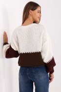 Sweter Damski Model MI-SW-3181.22 Bordo - Rue Paris Sweter Damski Model MI-SW-3181.22 Bordo - Rue Paris