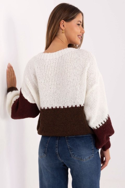 Sweter Damski Model MI-SW-3181.22 Bordo - Rue Paris Sweter Damski Model MI-SW-3181.22 Bordo - Rue Paris