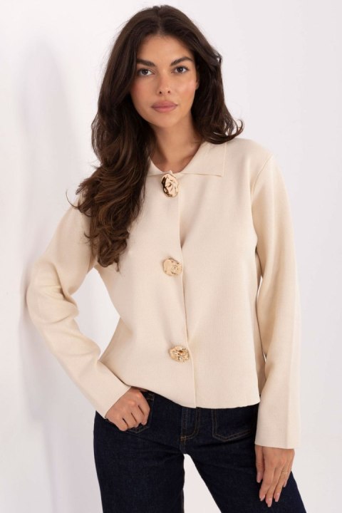 Sweter Damski Model PM-SW-CV6659.86 Light Beige - Factory Price Sweter Damski Model PM-SW-CV6659.86 Light Beige - Factory Price