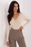 Sweter Damski Model PM-SW-DF61034.76 Light Beige - Factory Price Sweter Damski Model PM-SW-DF61034.76 Light Beige - Factory Price