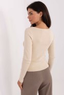 Sweter Damski Model PM-SW-DF61034.76 Light Beige - Factory Price Sweter Damski Model PM-SW-DF61034.76 Light Beige - Factory Price