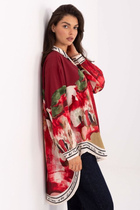 Koszula Damska Model IT-KS-18729.12 Bordo - Rue Paris Koszula Damska Model IT-KS-18729.12 Bordo - Rue Paris