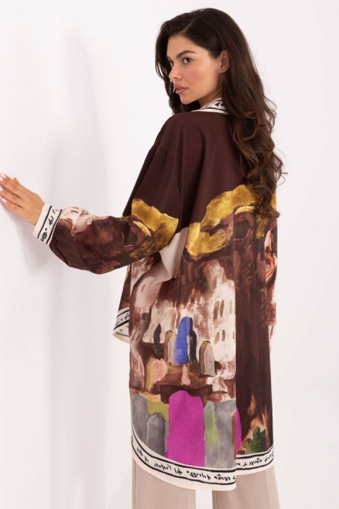 Koszula Damska Model IT-KS-18729.12 Brown - Rue Paris Koszula Damska Model IT-KS-18729.12 Brown - Rue Paris