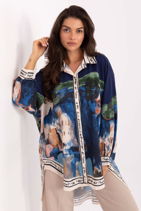 Koszula Damska Model IT-KS-18729.12 Navy - Rue Paris Koszula Damska Model IT-KS-18729.12 Navy - Rue Paris