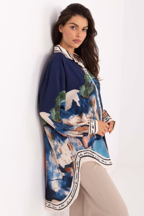 Koszula Damska Model IT-KS-18729.12 Navy - Rue Paris Koszula Damska Model IT-KS-18729.12 Navy - Rue Paris