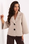 Płaszcz Damski Model IT-KR-FL8159.24 Beige - Rue Paris Płaszcz Damski Model IT-KR-FL8159.24 Beige - Rue Paris