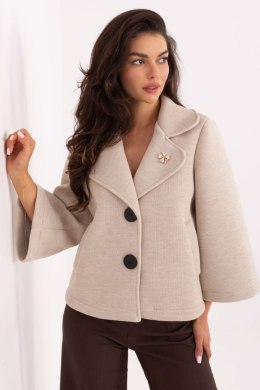 Płaszcz Damski Model IT-KR-FL8159.24 Beige - Rue Paris