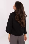 Płaszcz Damski Model IT-KR-FL8159.24 Black - Rue Paris Płaszcz Damski Model IT-KR-FL8159.24 Black - Rue Paris