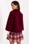 Płaszcz Damski Model IT-KR-FL8159.24 Bordo - Rue Paris Płaszcz Damski Model IT-KR-FL8159.24 Bordo - Rue Paris